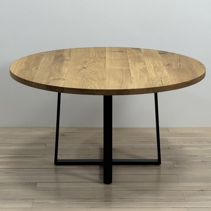 Solid Wood Natural Oak Round Table